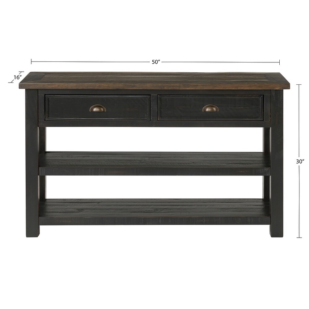 The Gray Barn Downington Solid Wood 2 drawer Sofa Console Table