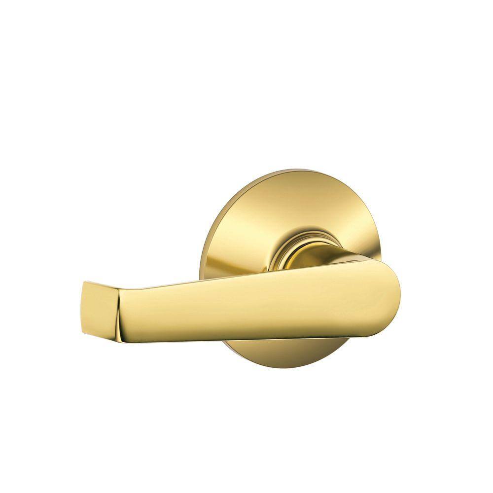 Schlage Elan Bright Brass Passage HallCloset Door Handle F10 ELA 605