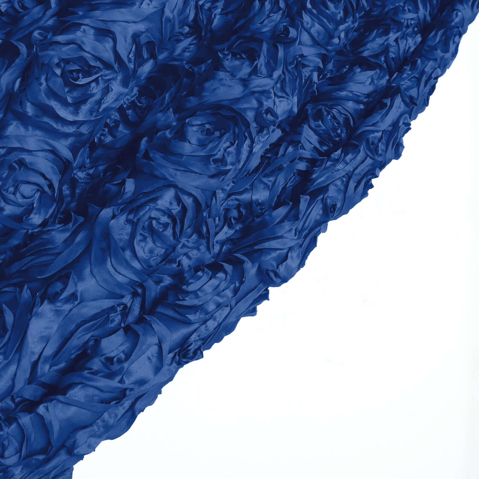 Royal Blue Satin Rosette Backdrop Drape Curtain, Photo Booth Event Divider Panel - 8ftx8ft