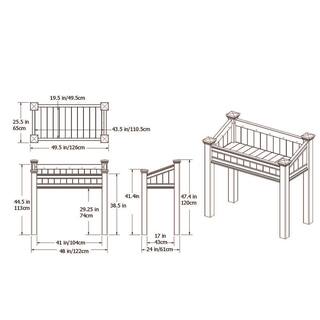 VITA Liberty 48 in. x 24 in. White Vinyl Accessible Raised Garden Bed VA68240