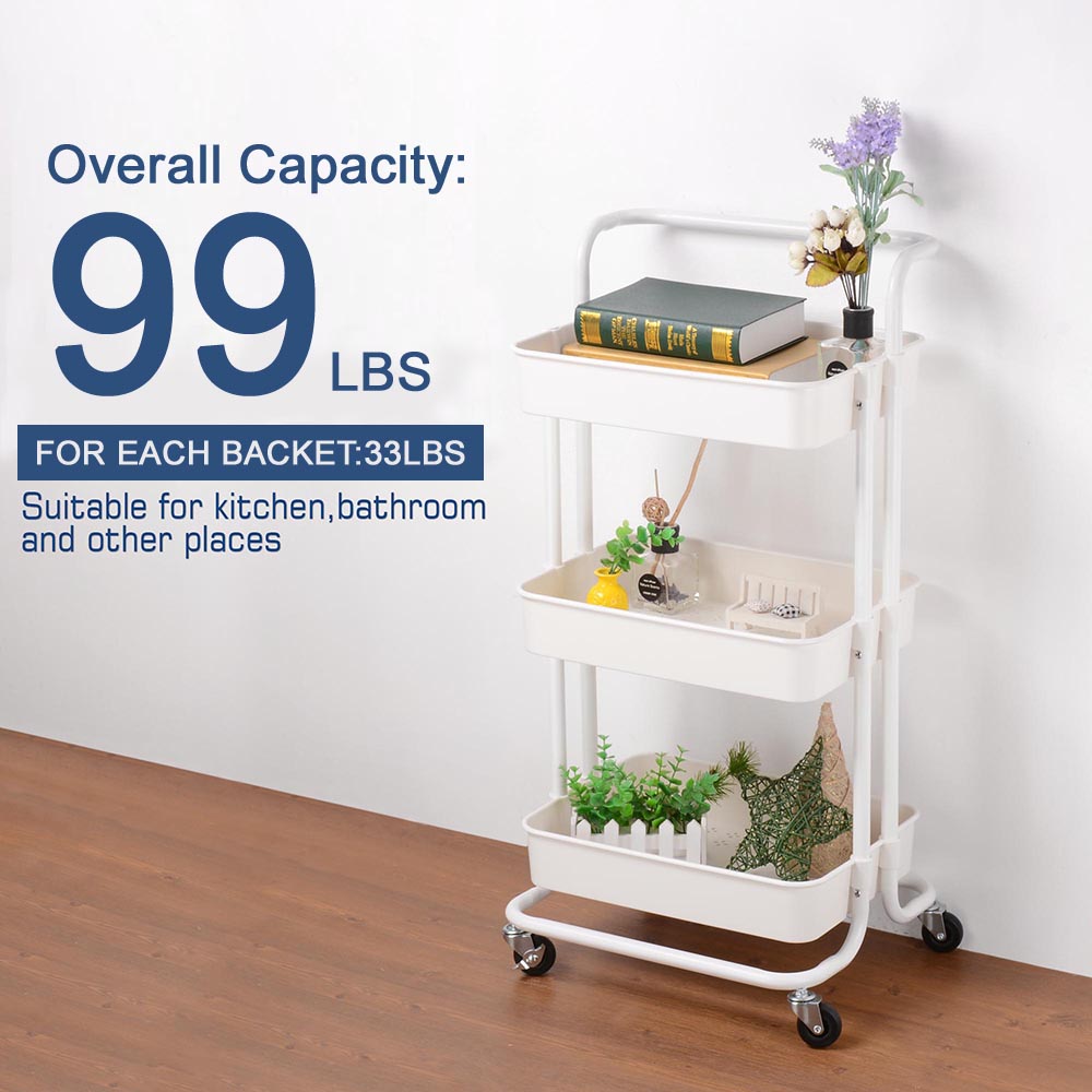 Yescom Rolling Craft Storage Cart on Wheels 3 Tiers