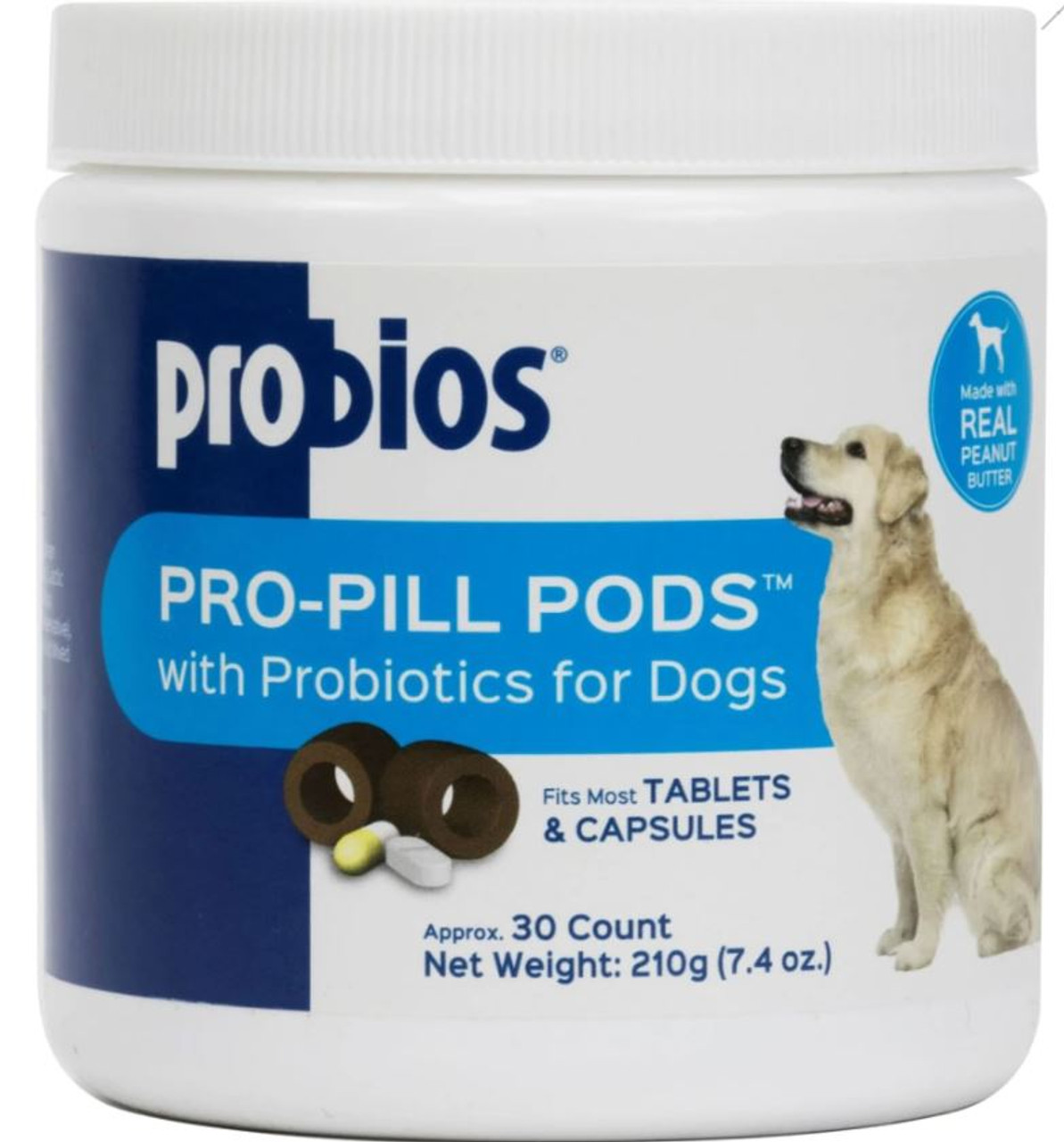 Probios Pro-Pill Pods W/Probiotics for Large Dogs， Peanut Butter， 30 Ct.