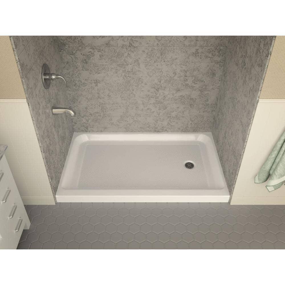 ANZZI Tier 36 in x 60 in Single Threshold Shower Base in White