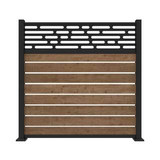 Barrette Outdoor Living Mixed Materials Matte Black Aluminum Fence Channel Kit for DSP Wood 73047661