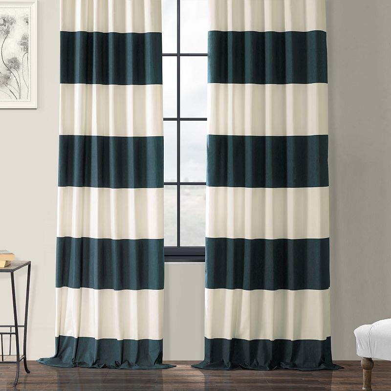 EFF 1-Panel Stripe Cotton Window Curtain