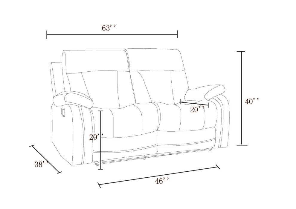 Axel Contemporary Microfiber Recliner 2 Piece Set   Transitional   Living Room Furniture Sets   by Luxuriant Furniture  Houzz