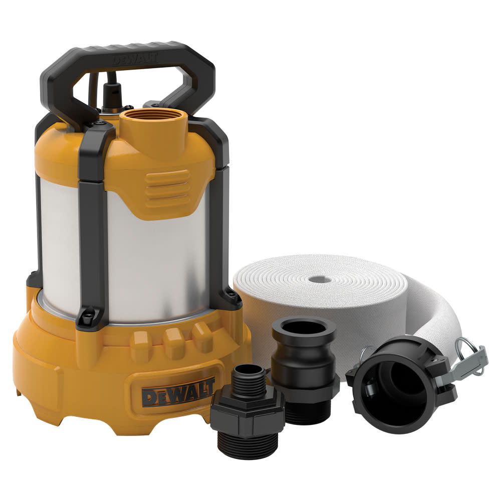 DEWALT Submersible Utility Pump 1/3 HP Aluminum with Hose Kit DXWP61379 from DEWALT