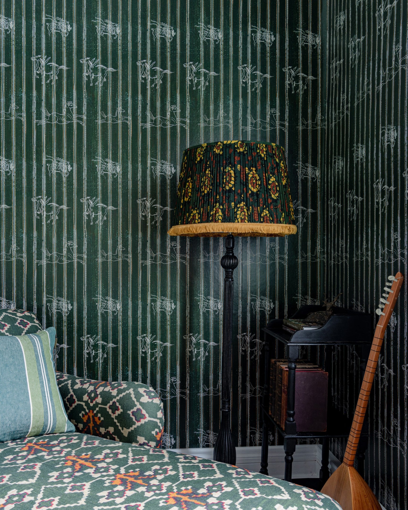 A Fable Wallpaper in Evergreen from the Complementary Collection by Mind the Gap