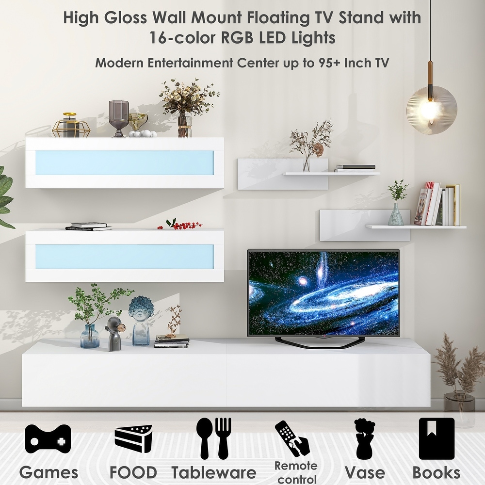 Entertainment Center Wall Mount Floating Stand for 95\