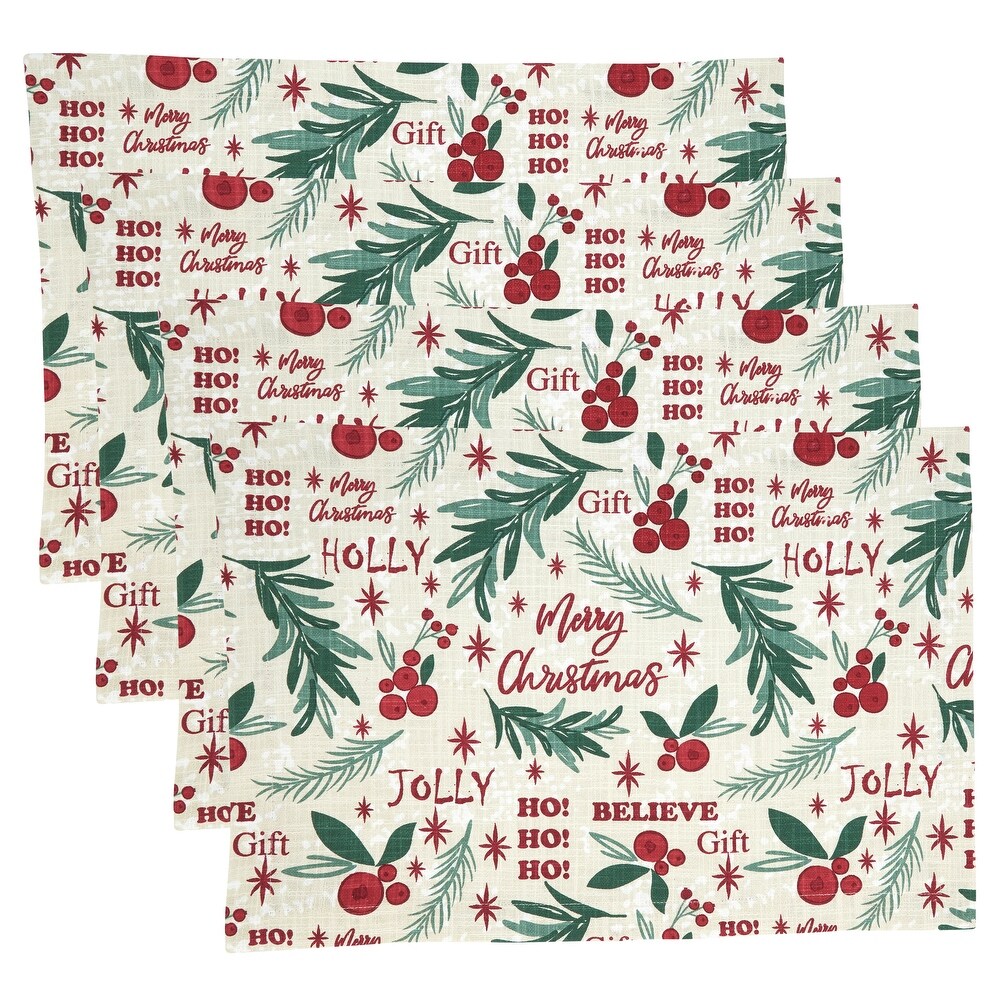 Holly Christmas Placemats (Set of 4)