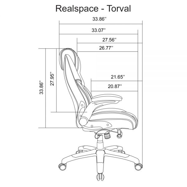 Torval Big and Tall Bonded Leather High-Back Computer Chair， Black/Silver， BIFMA Certified