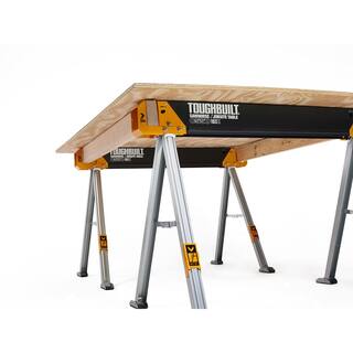 TOUGHBUILT 41.54 in. W x 28.8 in. H C550 Powder-Coat Steel Sawhorse and Jobsite Table with 1100 lb capacity TB-C550