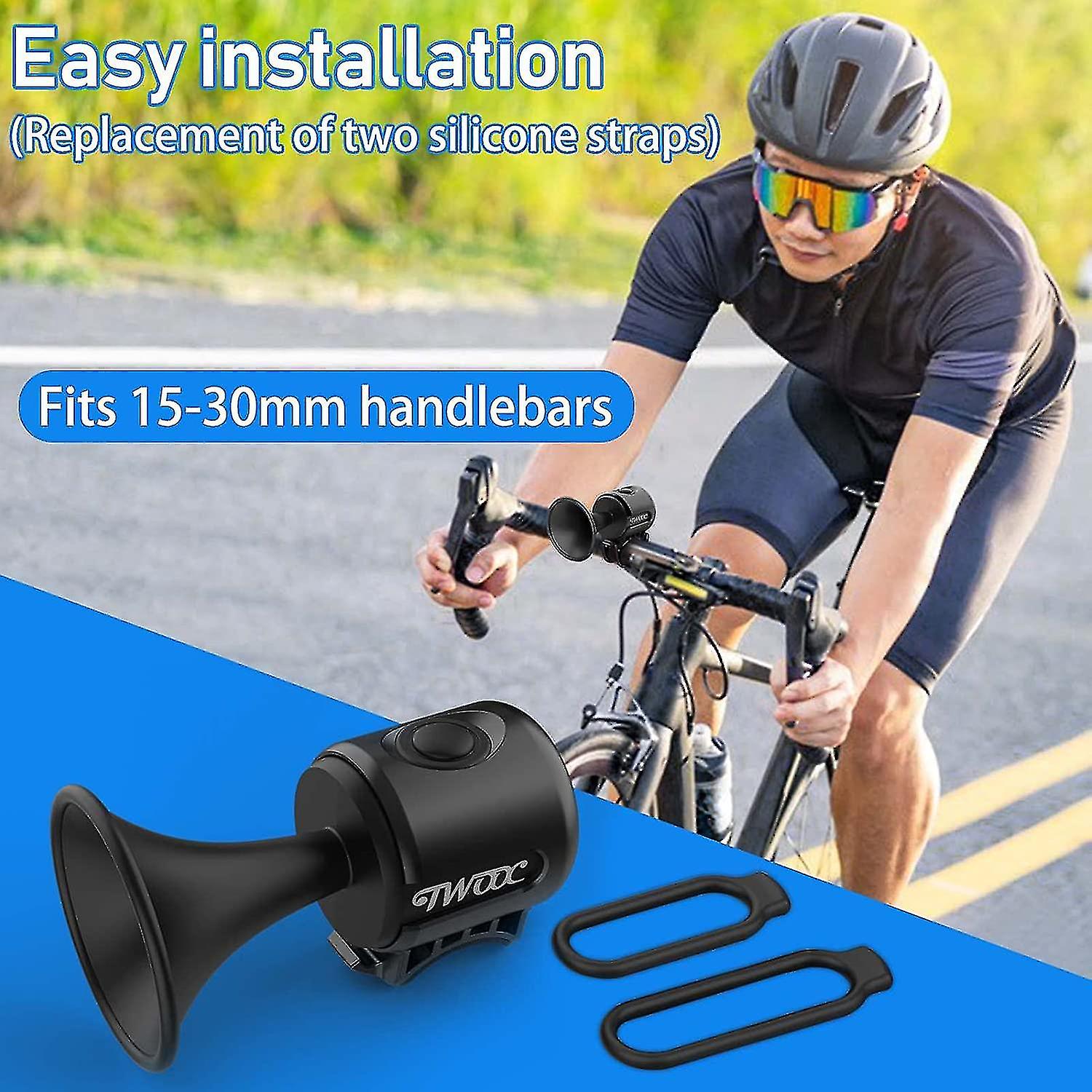 120db Bicycle Bell， Bike Electronic Loud Horn Ipx4 Waterproof Bicycle Warning Alarm Bell Safety Cycling