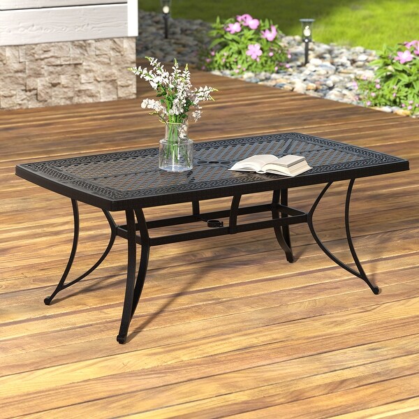 72x42 in. Outdoor All Cast Aluminum Rectangular Dining Table