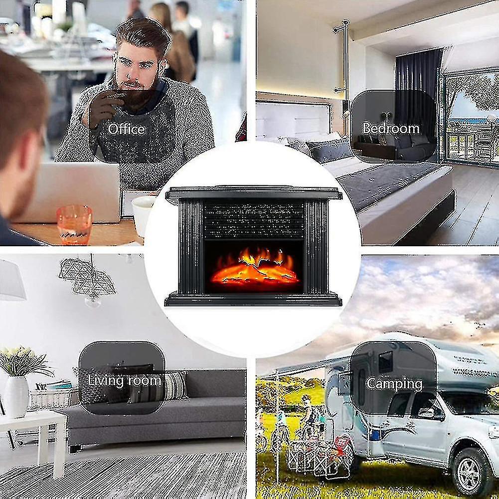 1000w Electric Fireplace Heater For Home Portable Stove Heater Desktop Flame Air Warmer Fan For Living Bedroom Winter Heater