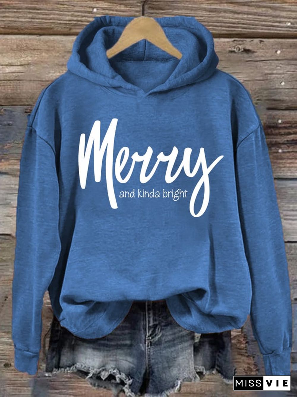 Women's Christmas Merry and kinda bright hoodie