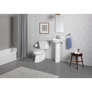 KOHLER Veer 21 in. Vitreous China Pedestal Combo Bathroom Sink in White with Overflow Drain K-5265-4-0