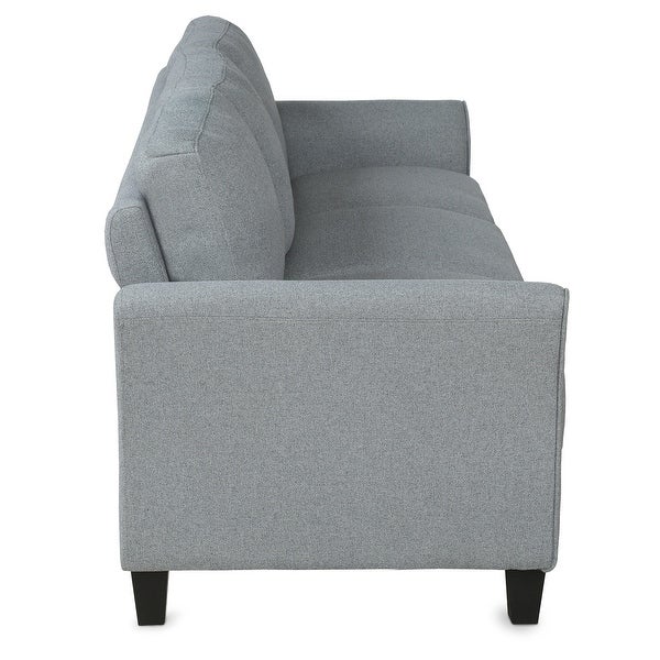 3-Seat Sofa Living Room Linen Fabric Sofa (Gray)