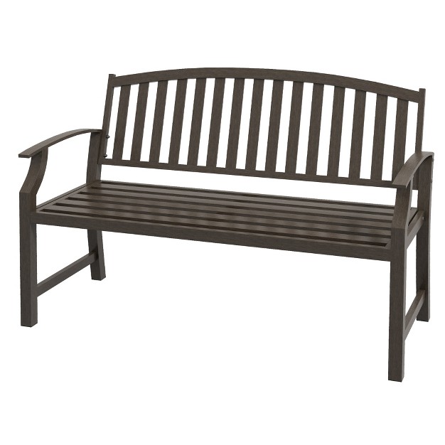 Outdoor Garden Bench Metal Bench Steel Slatted Frame Furniture For Patio Park Porch Lawn Yard Deck