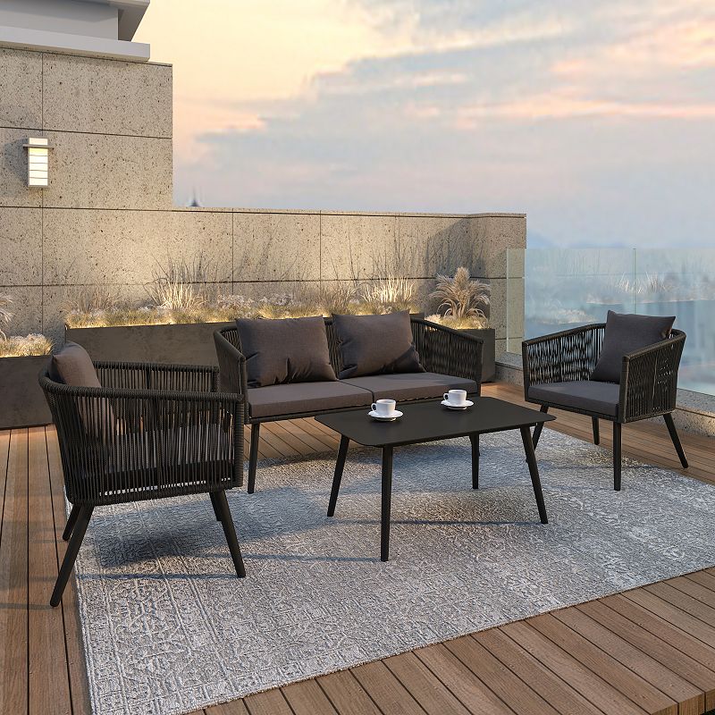 Flash Furniture Kierra All-Weather Patio Conversation 4-piece Set