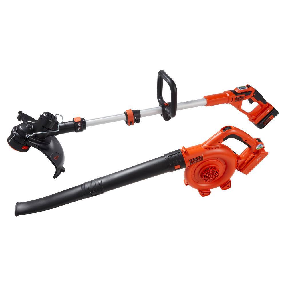 BLACK+DECKER 40V MAX Brushless Cordless Battery Powered String Trimmer (1) 2Ah Battery  Charger  Leaf Blower (Tool Only) LCC140