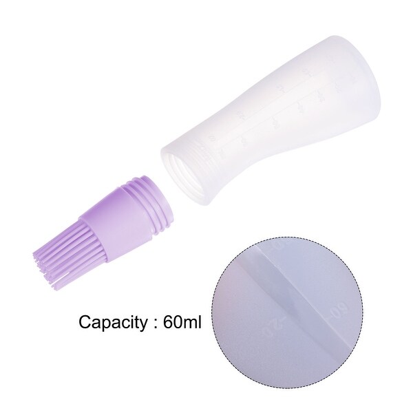 2pcs Silicone Oil Bottle Brush for Barbecue Cooking Baking， Purple