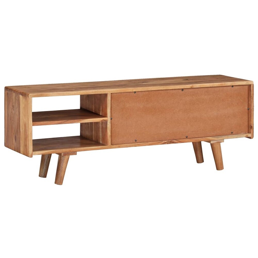 vidaXL TV Stand Solid Wood Acacia with Carved Doors 46.1\