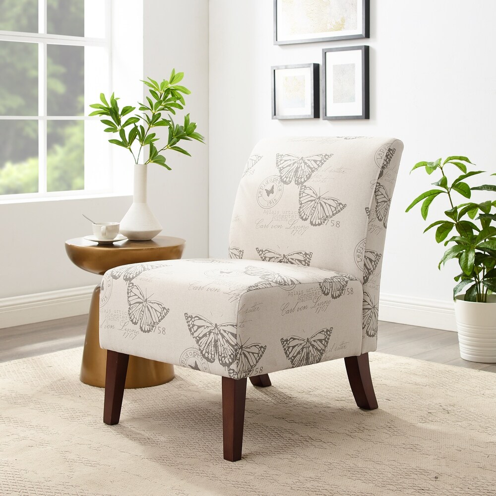 Linon Bradford Accent Chair with Butterfly Print