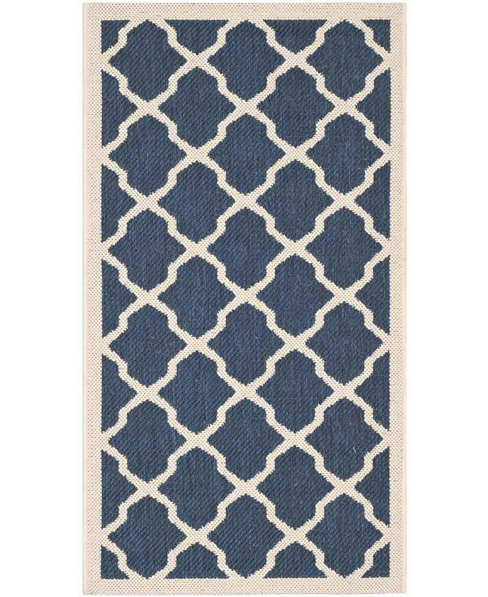 Safavieh Courtyard CY6903 Navy and Beige 2' x 3'7 Sisal Weave Outdoor Area Rug