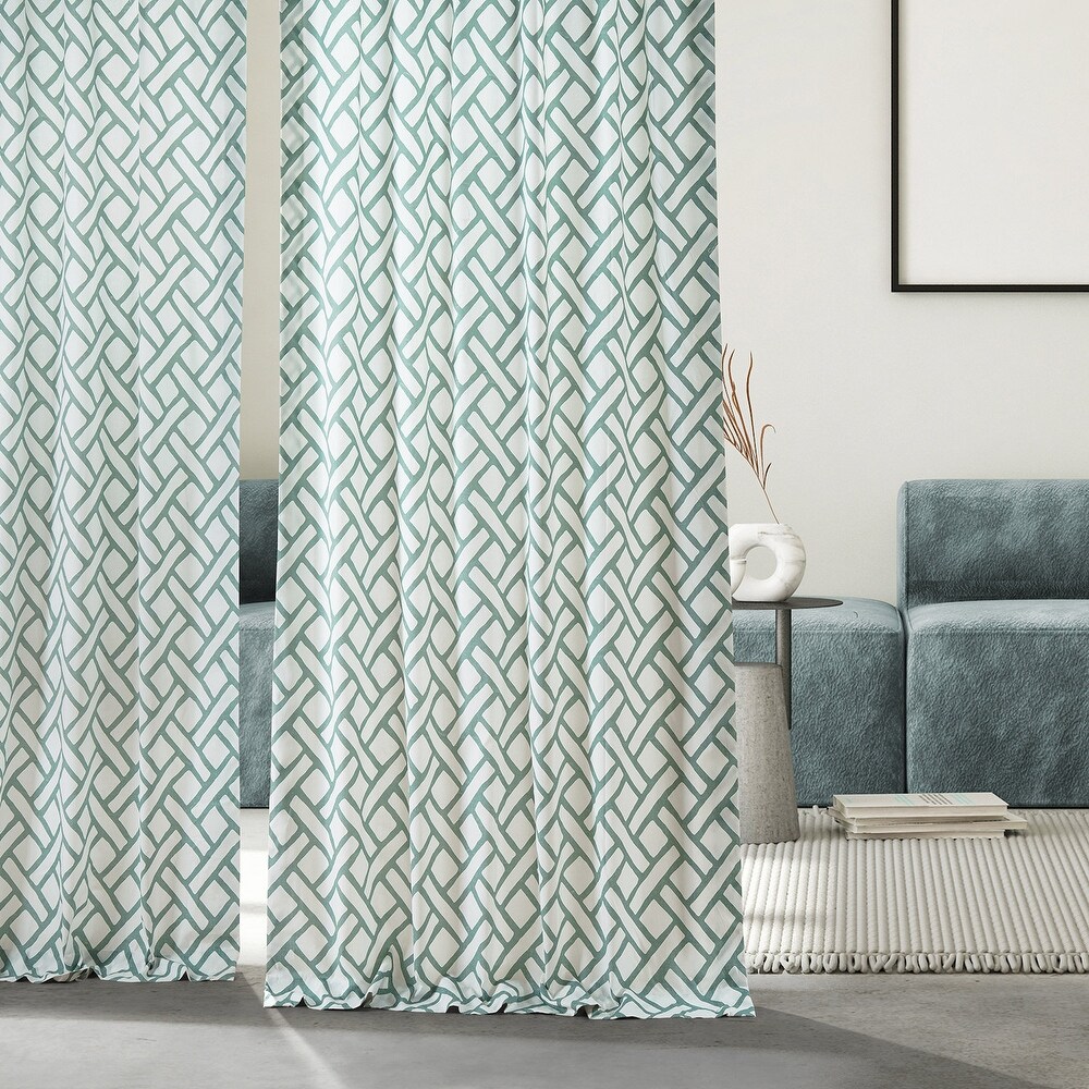 Exclusive Fabrics Garden Path Printed Cotton Curtain (1 Panel)