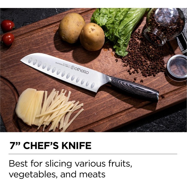 Othello Classic 6 piece Knife Set With Wooden Block Kitchen Knives Black