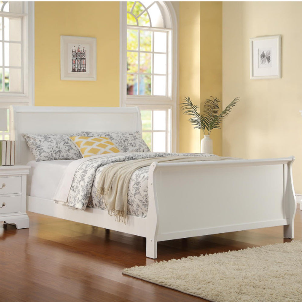 Spellbinding Clean Wooden Twin Bed, White- Saltoro Sherpi