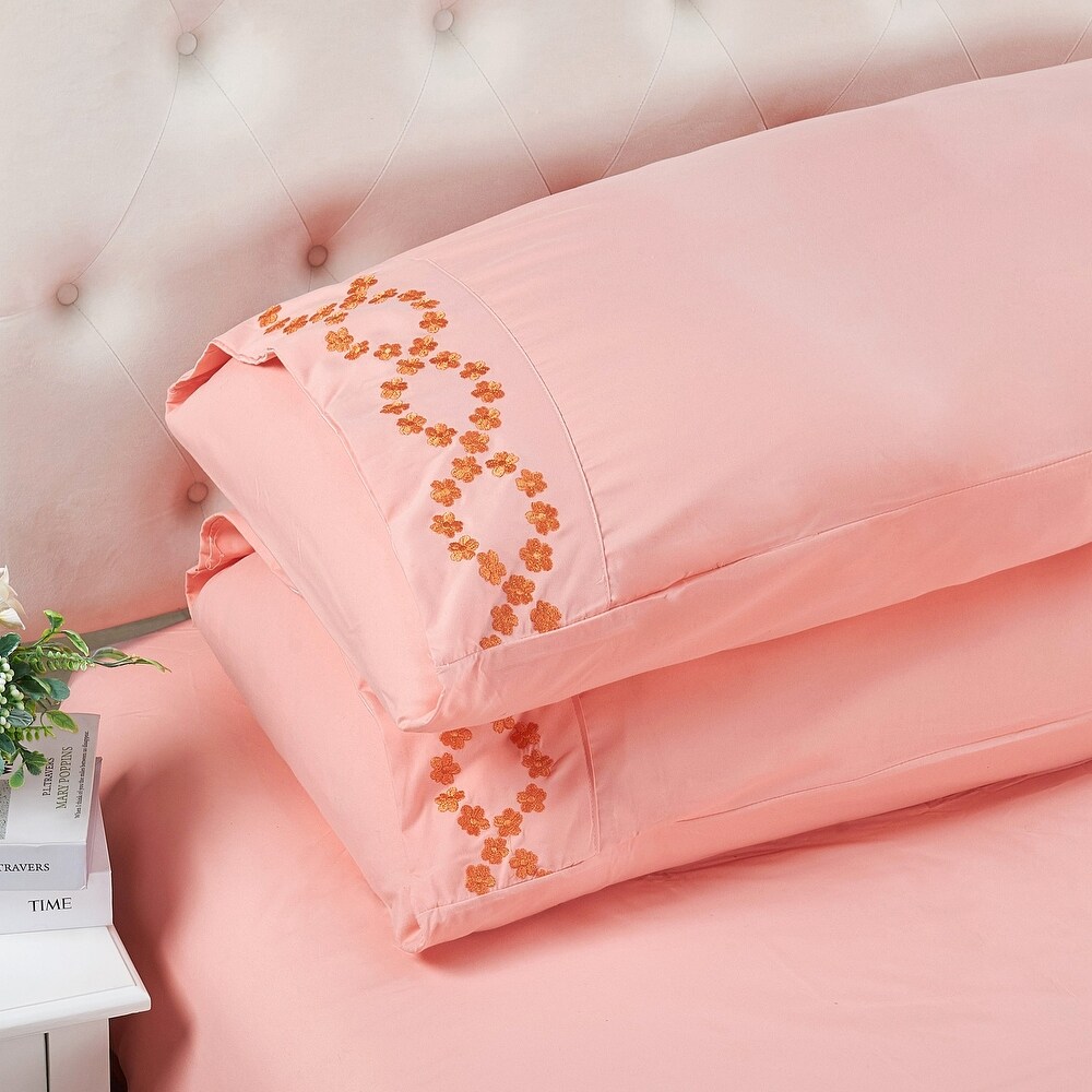 Serenta 4 piece Luxury Embroidered Bed Sheet Set