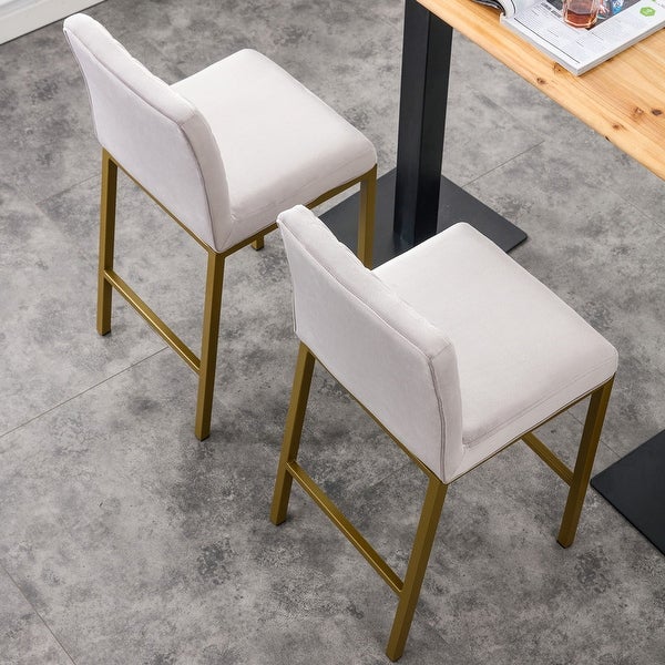 Modern Counter Height Velvet Bar Stools(set of 2)