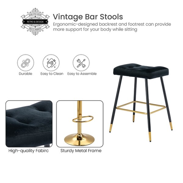 Iiana Vintage Counter and Bar Stool with Footrest - 18.90 x 13.39 x 26.34 inch