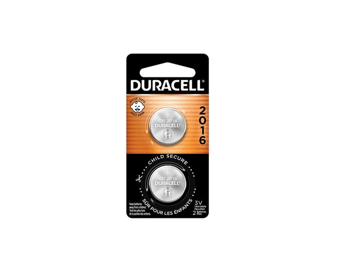 Duracell 2016 3V Lithium Coin Battery， 2 Pack