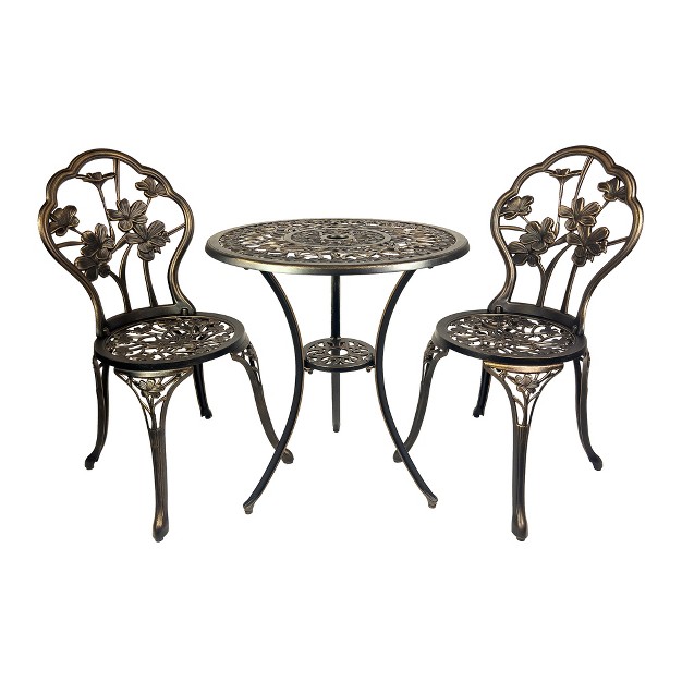 Zia 3 piece Patio Bistro Table Set In Oil Rubbed Bronze Kinger Home