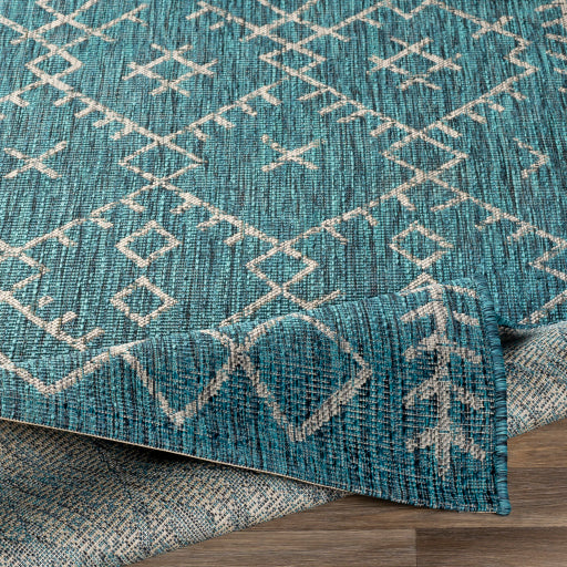 Eagean Modern Indoor/Outdoor Aqua Rug