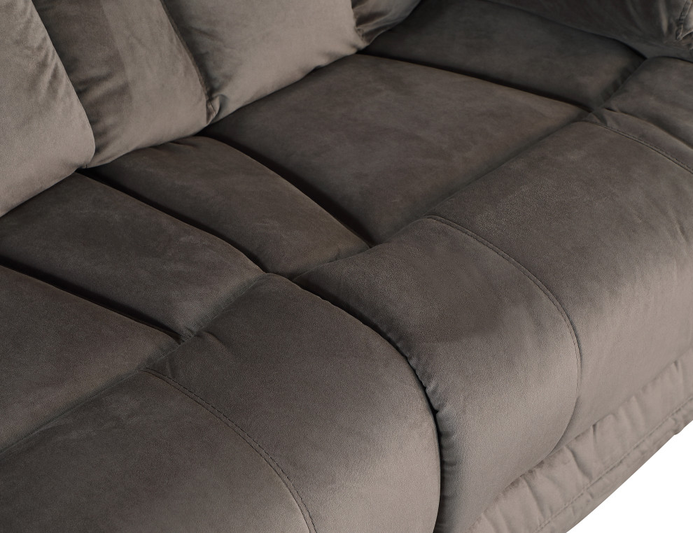 Axel Contemporary Microfiber Recliner Sofa   Transitional   Sofas   by Luxuriant Furniture  Houzz