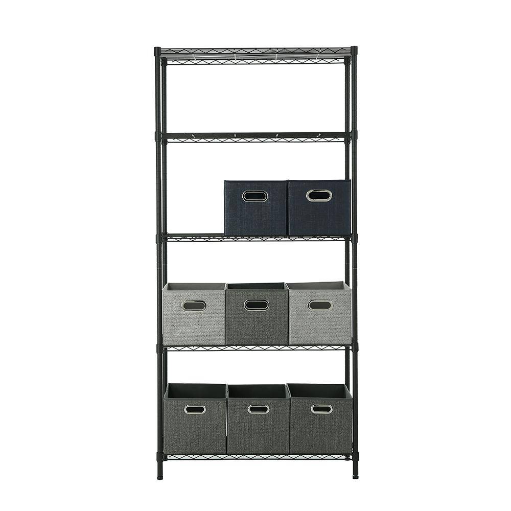 MZG Gray 5-Tier Steel Shelving (11.8 in. x 33.5 in. x 59 in.) 3085150OAG511SG