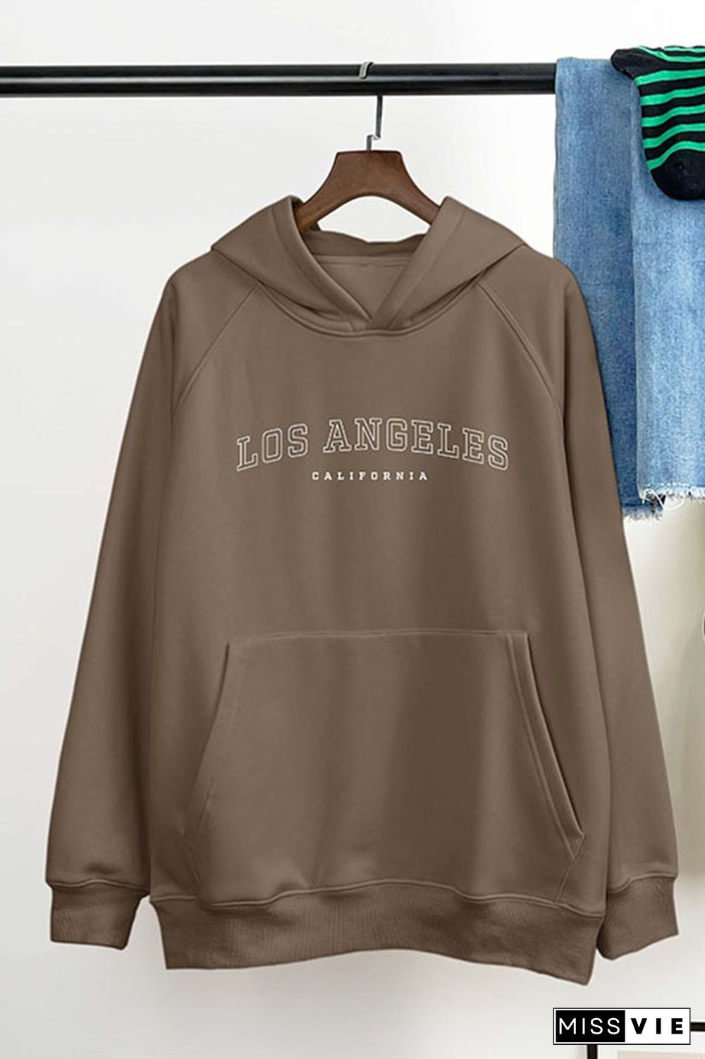 Los Angeles California Graphic Pocket Thermal Lined Hoodie Wholesale