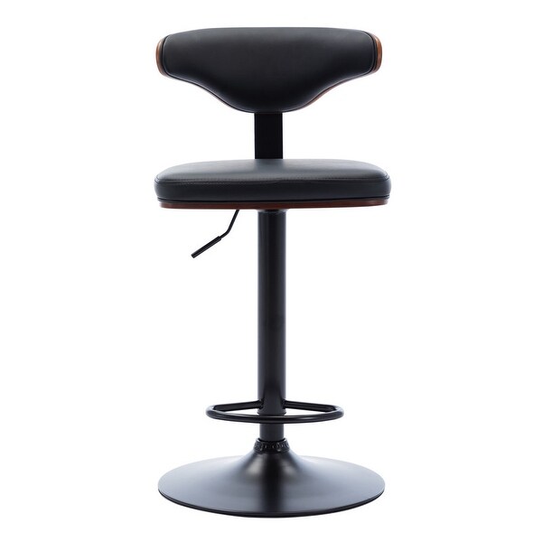 Adjustable Bar Stools ，Upholstered Swivel Barstool (Set of 2)，Black