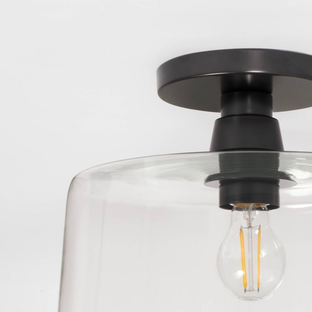 Glass Semi Flushmount Ceiling Light Black Designed With Studio Mcgee