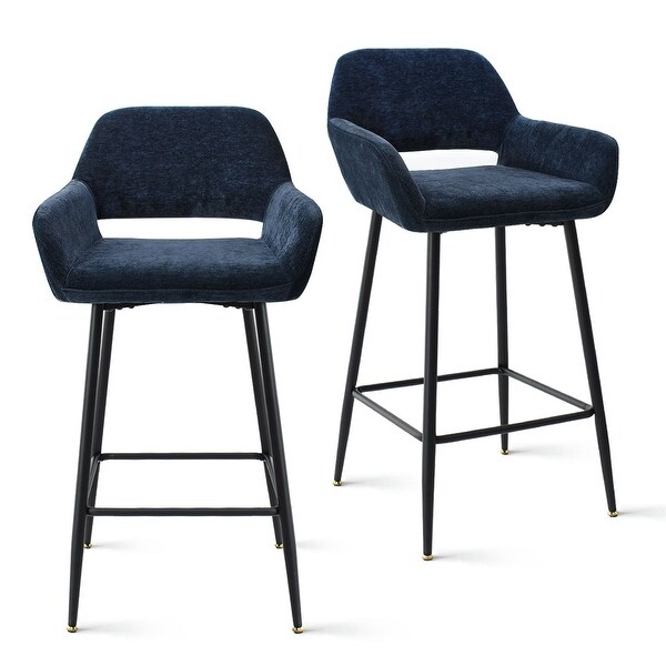 KOSSMAI Set of 2 Counter Bar Stools With Arms