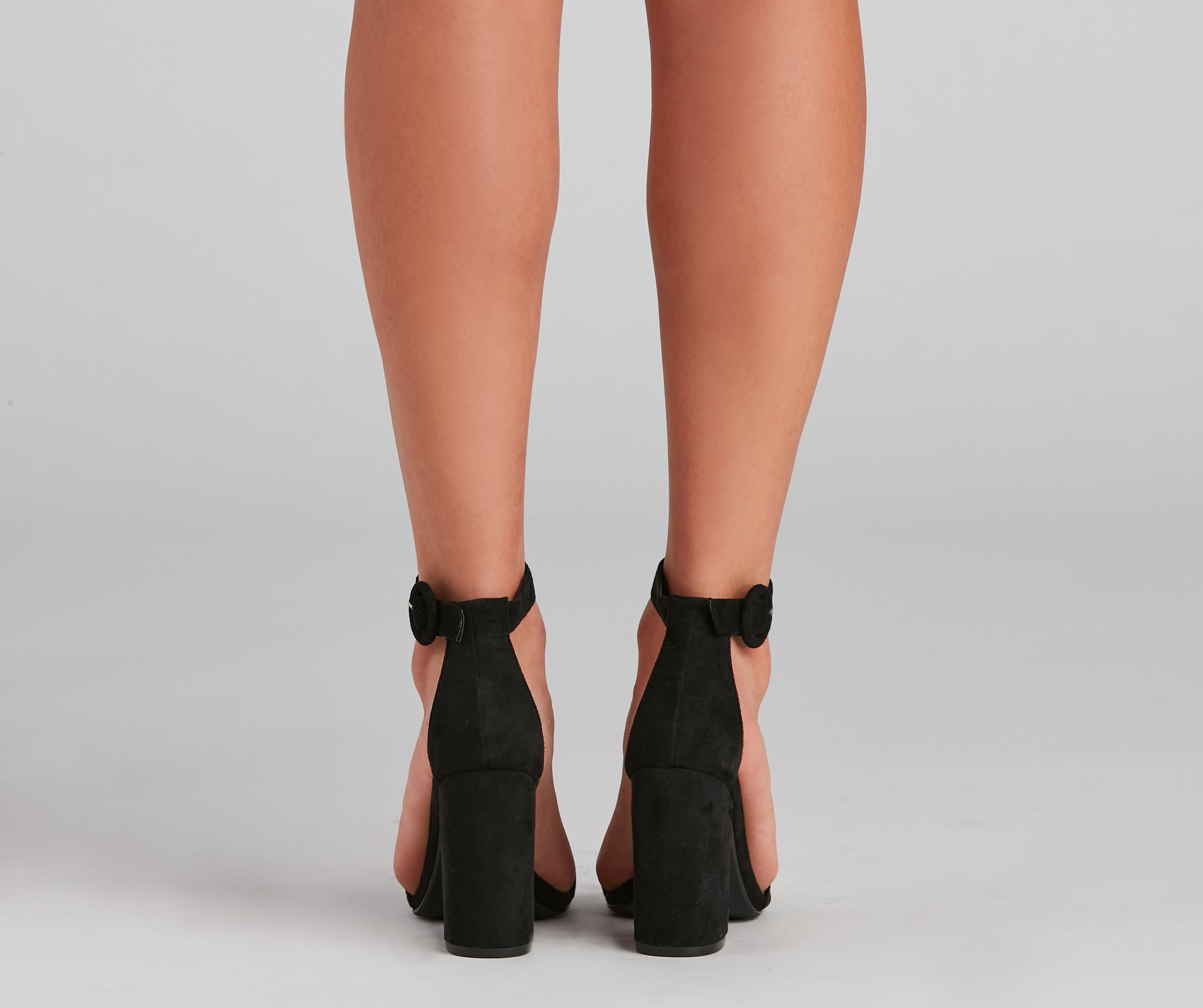 It Girl Faux Suede Block Heels