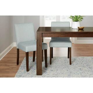 StyleWell Banford Charleston Blue Upholstered Dining Chair with Sable Brown Wood Legs (Set of 2) Lowe DC SC