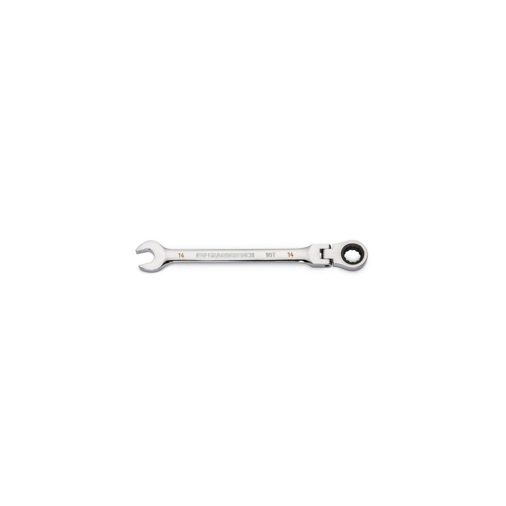 14mm 90T 12 Point Flex Head Ratcheting Combination Wrench ;