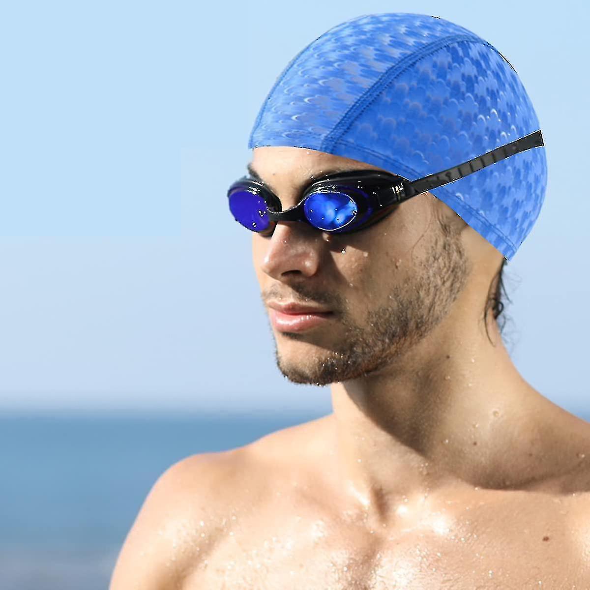 2pcs Swimming Cap Lightweight Swim Hat Comfortable No-slip Swim Cap For Women Men Kids