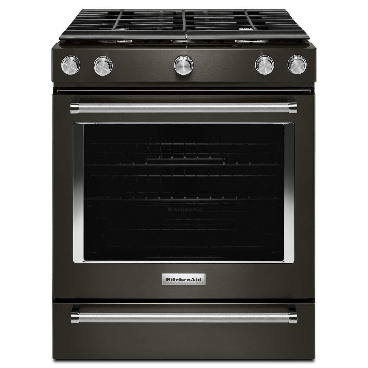 KitchenAid 30-inch Slide-In Gas Range KSGG700EBS