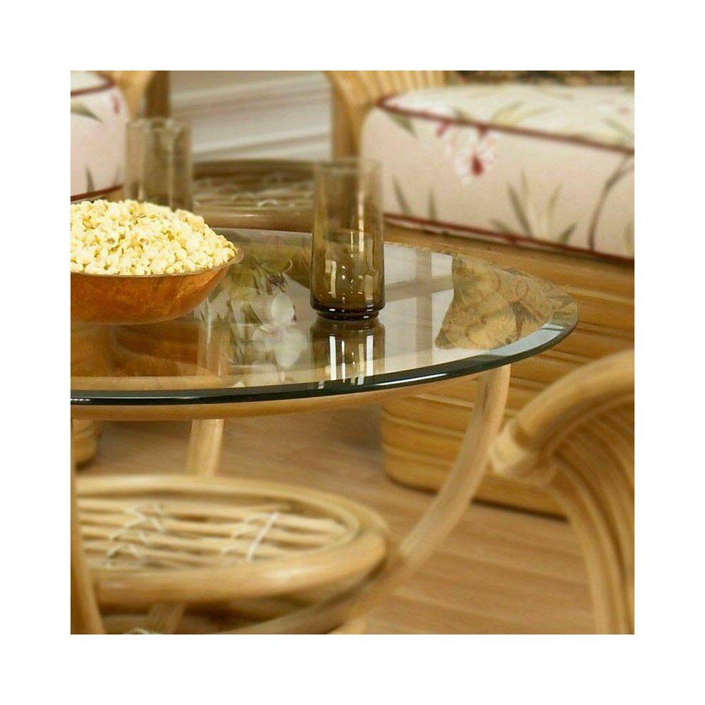 Fab Glass and Mirror 52 in. Clear Round Glass Table Top 12 in. Thickness Tempered Beveled Edge Polished 52RT12THBEAN